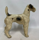 All Original  Antique Hubley Fox Terrier Cast Iron Dog Statue Sculpture Doorstop