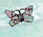 Vintage Sterling Silver   Enamel Butterfly Hat Pin  6   Ja s