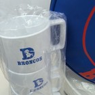 Denver Broncos Vintage Picnic Set Party Of 4 Plates Cups Utensils Carry Case