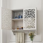 Bathroom Wall Cabinet Over Toilet Storage Medicine Shelves W  Towel Rod   Doors