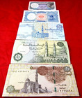 Egyptian Money 5 Pcs Collection Set Uncirculated Paper Money