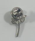 Silver Tone Rose Brooch Lapel Pin