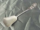 Unusual Heavy Antique European 835 Silver Sugar Spoon With Rose Theme