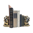 Vtg Scc Bronzed Metal Elephant Bookends Scc Reading 1980 s Gold Pair 6 5 In