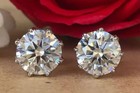 4 00ct Round Cut Lab Created Solitaire Diamond Stud Earrings 14k White Gold Over