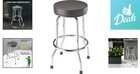 Elegant Swivel Bar Stool - Padded Garage Seat With Chrome Legs  28 74  Height