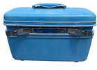 Vintage Blue Samsonite Silhouette Train Case Luggage With Mirror No Tray No Key