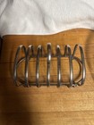 Vintage Silver Plate 6-slot Toast Rack With Ball Feet And Center Ring Handle