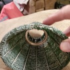 Vintage Citron Beaded Lamp Shade 4   x5   bohemian Gray Mint