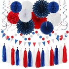 Fourth-4th Of July Memorial-day Party-decorations - 31pcs Red Blue White Red