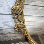 Vtg Vintage Ornate Gold Mirror Vanity Tray Hollywood Regency Floral Rose Matson