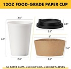 Disposable Paper Coffee Cups With Lids And Sleeves Hot Beverage Cups