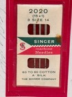 Vintage Singer Sewing Machine Needles 2020 15x1 Size 14 West Germany Carded 3 Pc