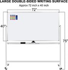 72 x40  Magnetic Dry Erase White Boards With Wheels  For Classrooms  Offices