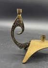 Vintage Brass Menorah 10  X 4 5  Candle Holder Hanukkah Missing One Holder