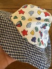 Vintage Infant Sun Hat  Adorable  Beach Sailboat Seashells Gingham Sunhat   0-6m