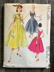 New Vintage 50   s Misses Mccall   s Sewing Pattern Party Dress Sz 12 Bust 30 Uncut