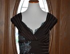 Vintage Jovani Expresso Beaded Teal Embroidered Formal Gown Mother Of The Bride
