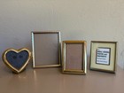 Vtg Set Of 4 Mismatched Mcm Mini Brass gold Plated Frames Perfect Condition