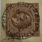 1926 Registered Son Cancel On Fiji Cut Square  95  Centered