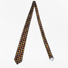 70s Vintage Black Orange Jacquard Polka Dot Usa Made Countess Mara Silk Neck Tie