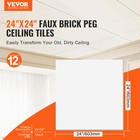Vevor Ceiling Tiles Panel 12 Pack 24 X 24in Pvc Glue Up Decor White 48 Sq ft