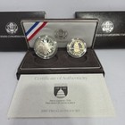 1789-1989 S Congressional Commemorative 2 Coin Proof Set Silver Dollar Box Coa