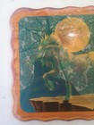 Vintage Unicorn Moon Wall Plaque Fantasy Art Wood Look Scalloped Wall Hanging