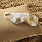 Casaluna Silk Eye Mask Single Sleep Mask Adjustable Strap Beige White Gold