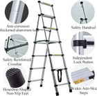 A Frame Folding Telescopic Step Ladder Multi-purpose Extendable Ladders No-slip