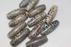 1pc Tibetan Prayer Worry Dzi Bead Old Agate 9 Eyes Amulet Gzi Antique Tibet C001