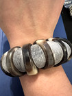 Buffalo Horn Beaded Bracelet     Natural Beauty  Bold Statement Piece