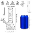 8 eye Fluorescent Glass Bong Glass Water Pipe Smoking Tobacco Beaker 14mm Filter