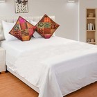 30  Set Of 2 Pc Handcrafted Sequin Sari Bed Throw Accent Cushion Pillow Covers