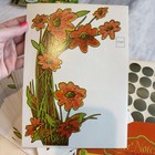 Vintage Floral Letter Notes  mead   Fold And Seal Stationery 15 Ct Orange Floral