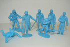Vintage Marx Civil War Union Infantry Light Blue 7 Assorted Figures Toy Soldiers