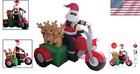6ft Inflatable Santa Claus   3 Reindeer Motorcycle - Christmas   Halloween Decor