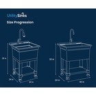 Utilitysinks Plastic 24  Freestanding Compact Workshop Utility Tub Sink  White