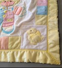 Vintage 1987 Cozy Bows Baby Activity Security Blanket Lovey Pastel Bunny Bear
