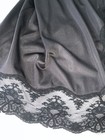 Vtg Lacy Slit Silky Nylon Half Slip Black 2x Xxl Plus Sz Queen