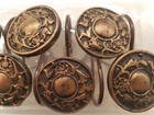 New 12 Pc Oil Rubbed Bronze Regency Hand Painted Resin Shower Curtain Hooks