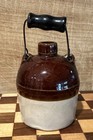 Rare Miniature Stoneware Hotel Nester Merry Christmas Bail Handle Jug Geneva  Ny