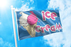 Dmse Ice Cream Food Snack Concession Sign Flag 3x5 Ft Foot 100  Polyester 100d F