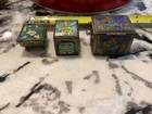 Lot Of 3 Chinese Cloisonne Enamel Brass Floral Mini Stamp Trinket Box China Old
