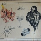 Spalding   Rogers Tattoo Flash Sheet K18 Devil Grim Reaper Skull Harley Davidson