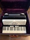 Beautiful Black And White Alessandro Accordion With Case  Vintage In Great Shape