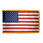 3x5 Embroidered Us Usa American 300d Flag 3 x5  Indoor Pole Sleeve Gold Fringe
