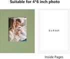 Small 4x6 Photo Album 24 Pockets Linen Cover With 24 Pockets  Light Green 