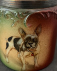 Antique Handel Ware French Bulldog   Dog Design Tobacco Humidor   4091