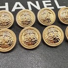 10 Chanel Buttons Cc Logo Gold 20mm Metal Vintage